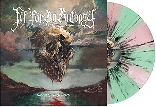 Fit For An Autopsy The Sea of Tragic Beasts Limited to 1,000 Copies Mint Green & Pink Pinwheel w/ Black Splatter Vinyl  LP