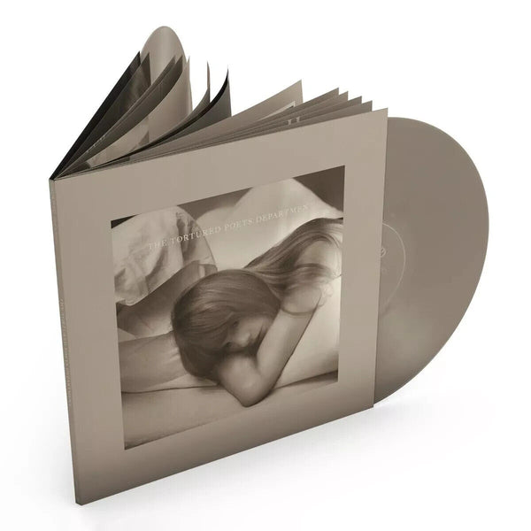 Taylor Swift – The Tortured Poets Department "The Bolter" Includes 24 Pg Book Bound Jacket with Unique Photos & Three Handwritten Lyrics Includes Bonus Song Pressed on Parchment Beige Vinyl 2 LP Set