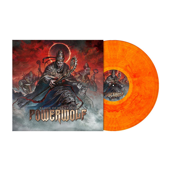 Powerwolf Blood Of The Saints 10th Anniversary Edition Limited to 500 Copies Includes New Artwork, Poster, and Bonus Track Pressed on Flame Marbled Vinyl LP